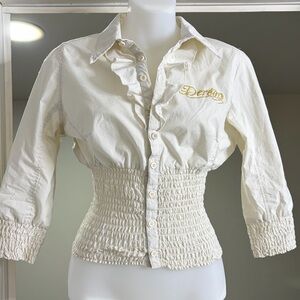 Deréon Cream Button-Down Top